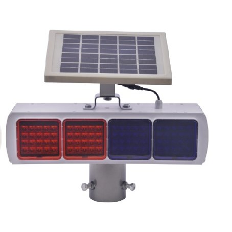 Solar Flashing Warning Light 500×150 mm (4 LED Groups)
