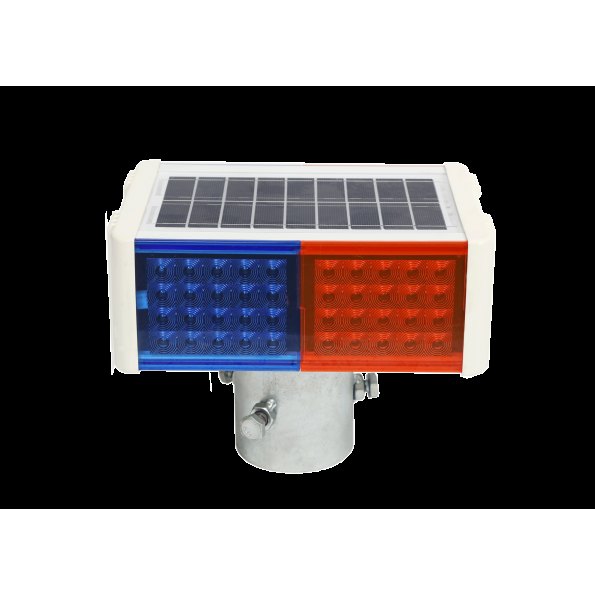 Solar Flashing Warning Light 250×110 mm (2 LED Groups)