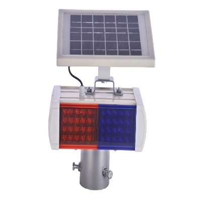 Solar Flashing Warning Light 250×150 mm (2 LED Groups)