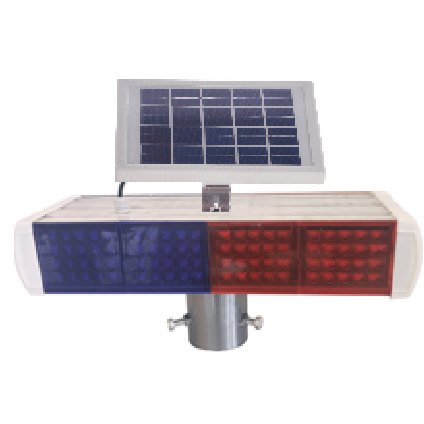 Solar Flashing Warning Light 500×150 mm (4 LED Groups)