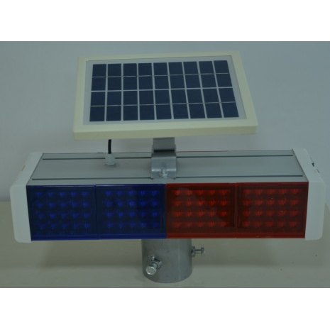 Aluminum Solar Flashing Warning Light 500×150 mm (4 LED Groups)