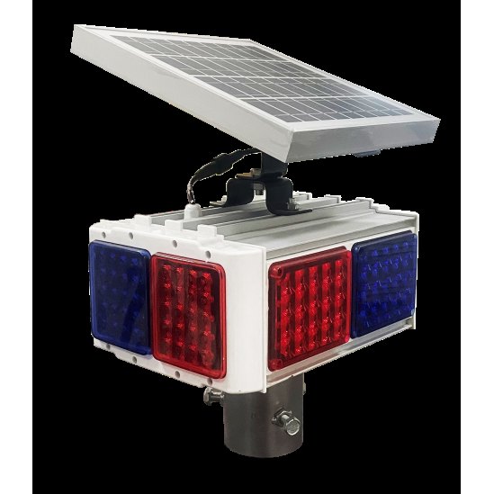 Classic Solar Flashing Warning Light 550×270 mm (4-Sided)