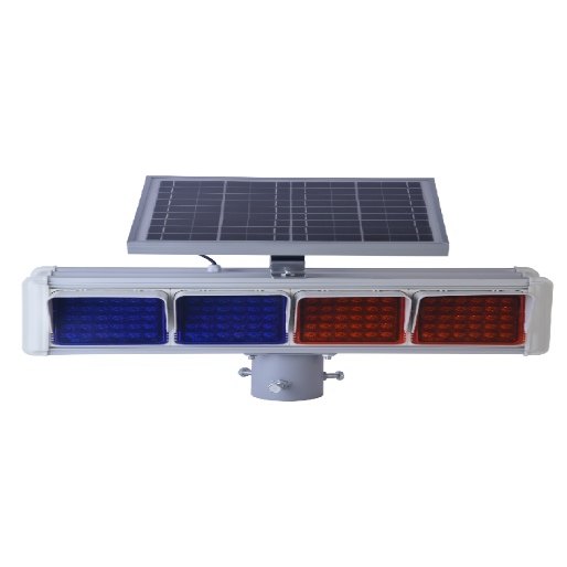 Upgraded Solar Flashing Warning Light 550×150 mm (4 LED Groups)