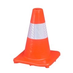 Red PVC Traffic Cone with Reflective Sleeve