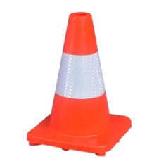 Red PVC Traffic Cone with Reflective Sleeve - image 2