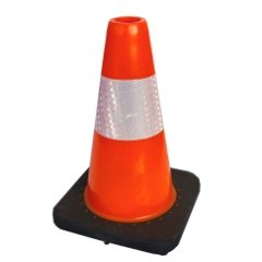 30 cm Black-Base PVC Traffic Cone