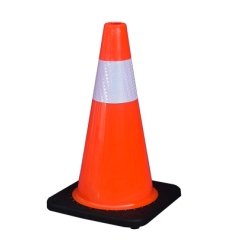 45 cm Black-Base PVC Traffic Cone