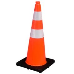 75 cm Black-Base PVC Traffic Cone