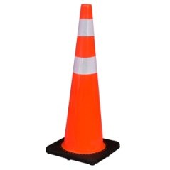 90 cm Black-Base PVC Traffic Cone