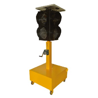 Solar Mobile Traffic Signal 300 mm (2 Heads, 6 Colors, Arrow + Full Screen)