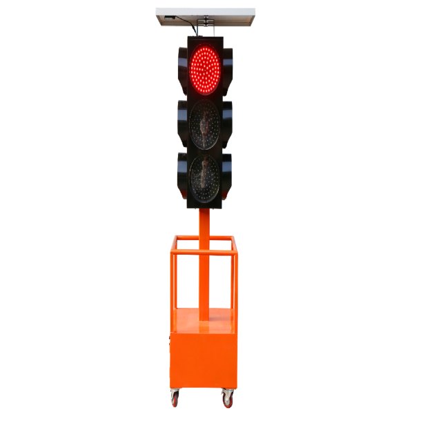 300 mm Solar Mobile Traffic Signal (3 Heads, 3 Colors, Electric Lift)