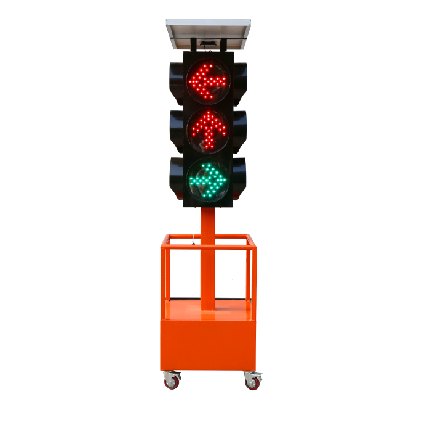 Solar Mobile Traffic Signal (3 Heads, 9 Colors, Electric Lift)