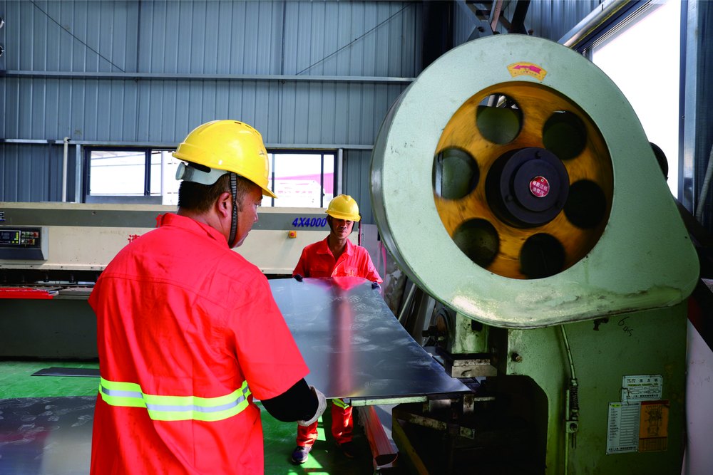 Traffic sign production line
